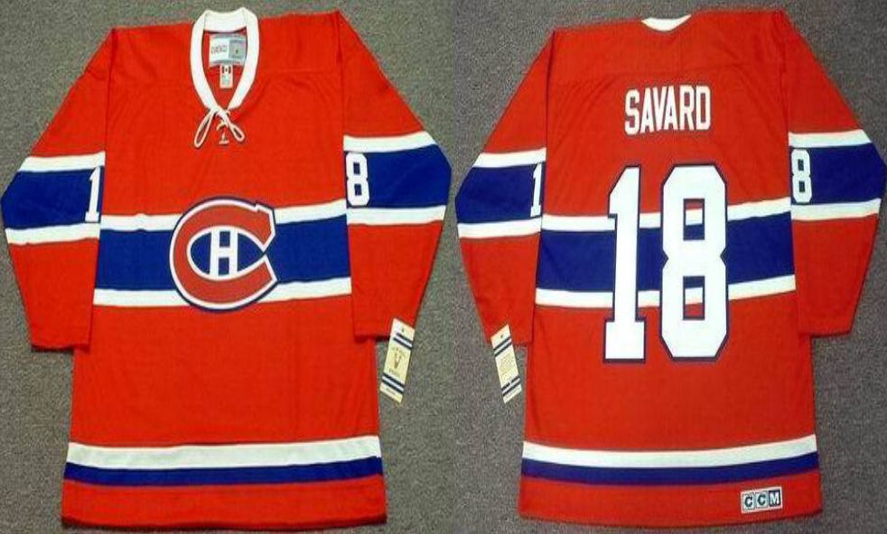 2019 Men Montreal Canadiens #18 Savard Red CCM NHL jerseys